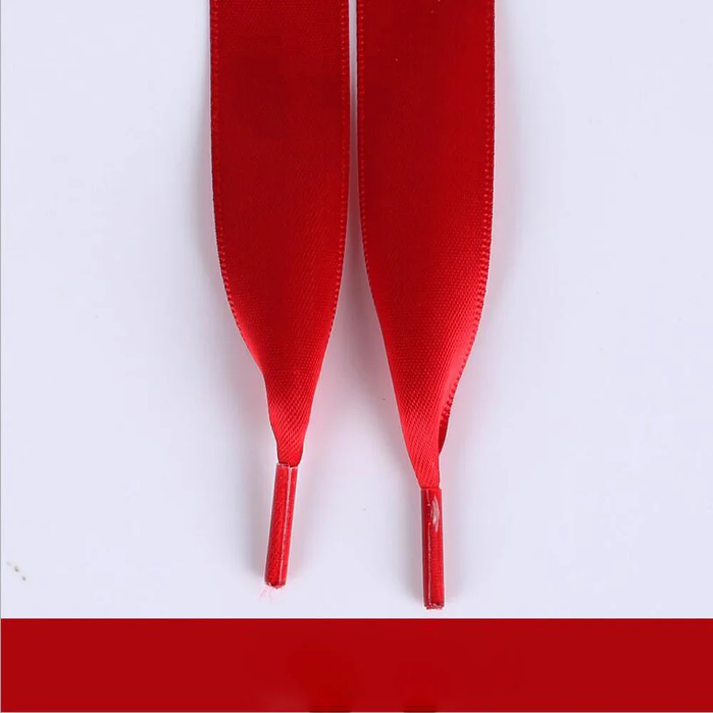 wine red 1 пара атласных шелковых лент шнурки белые кроссовки обувь кружево холст шнурки 2 см ширина 100 см Длина шнурки - Цвет: wine red