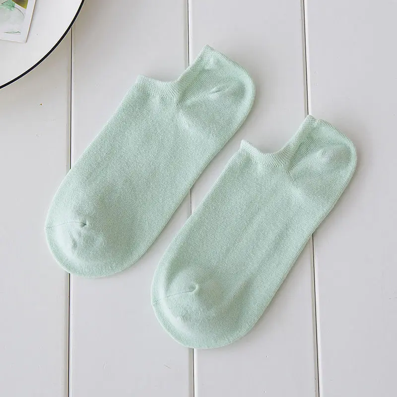 Новые женские хлопковые носки с низким вырезом модные носки-лодочки однотонные