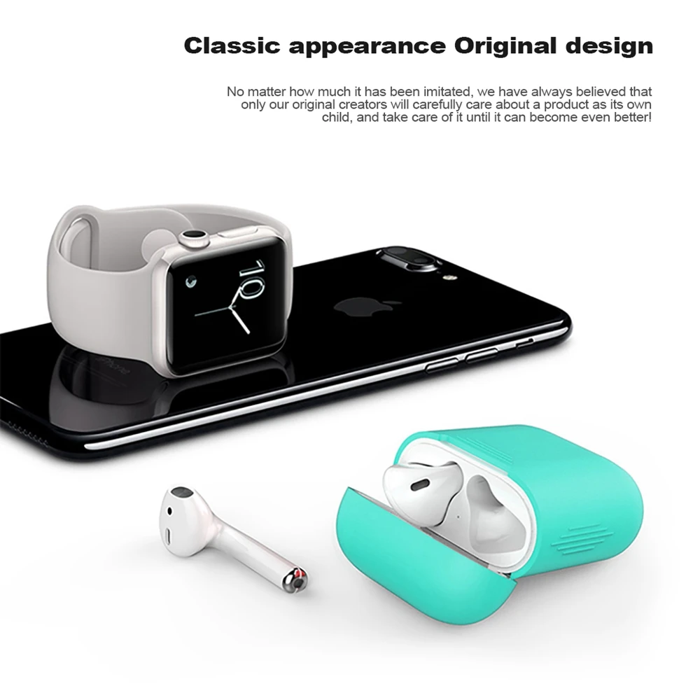 1 шт чехол из ТПУ и силикона с Bluetooth Беспроводной наушники для защитный AirPods кожи
