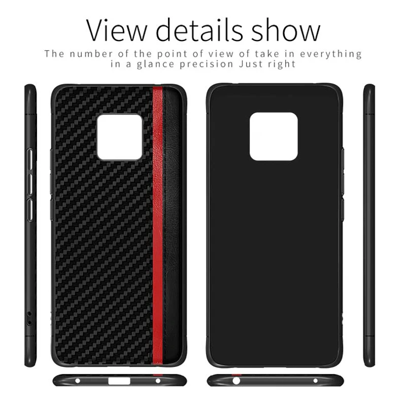 Кожаный чехол для Huawei Mate 20 Pro оригинальный защитный из углеродного волокна Vpower