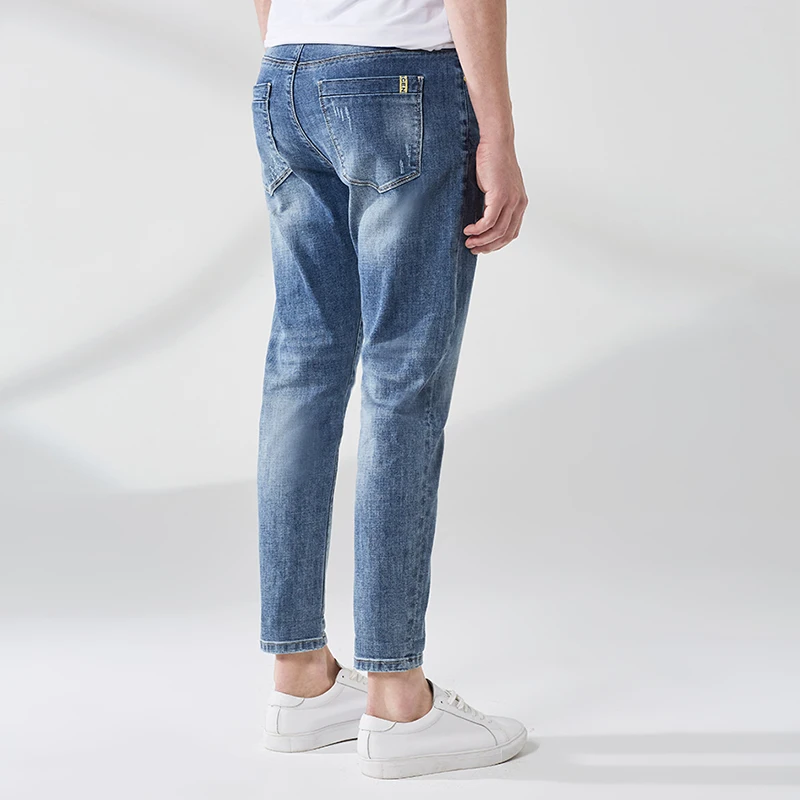 Markless мужские джинсы из хлопка Весна Slim Fit джинсовые брюки брендовые модные повседневные мужские джинсы NZA9007M