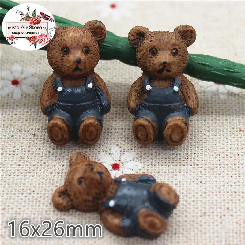 10 шт. кавайный Мишка Тедди из смолы с плоским основанием кабошон для центра банта