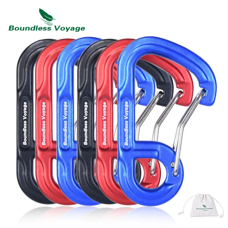 Mix-6pcs Безграничный вояж на открытом воздухе 10 шт. d-образные винтовые карабины алюминиевый сплав Кемпинг Альпинизм альпинистская проволока - Цвет: Mix-6pcs