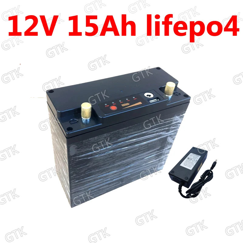 Подгонянный 12v 15ah Lifepo4 аккумулятор USB порт BMS 4S для 150w 240w Инвертор солнечной