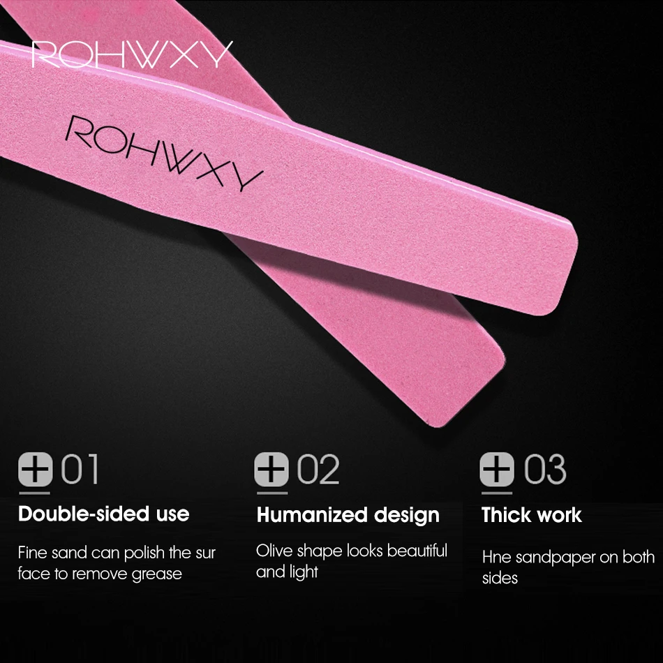 ROHWXY 8 шт./компл. Пилочки для ногтей кисть прочный Полирующий песок Fing ногтей, для маникюра, аксессуары для Шлифовальная Пилка инструменты для УФ гель-лака набор