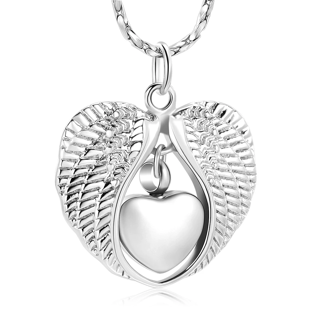 Урны ожерелье для человека/прах питомца крыло Ангела сердце с принтом лапы