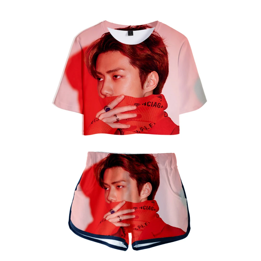 Магазин Kpop Bang Женский комплект из двух предметов EXO Love Shot с 3D принтом Модный