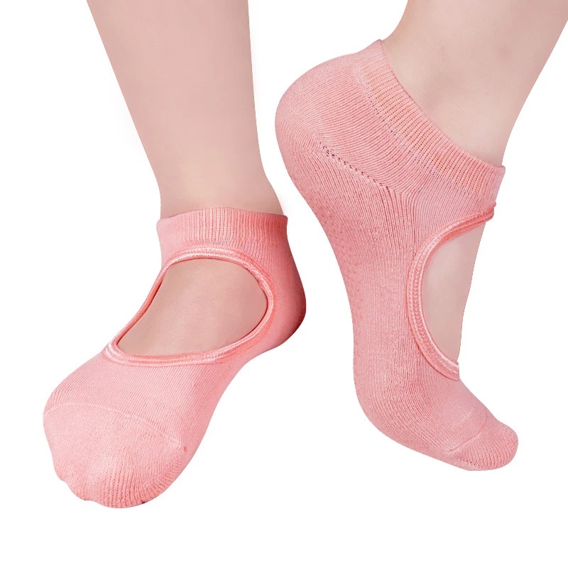 Women Backless Yoga Socks Pilates Dance Ballet Sport Anti Slip Cotton Lady Woman Gym Fitness Footwear calcetines ciclismo | Спорт и