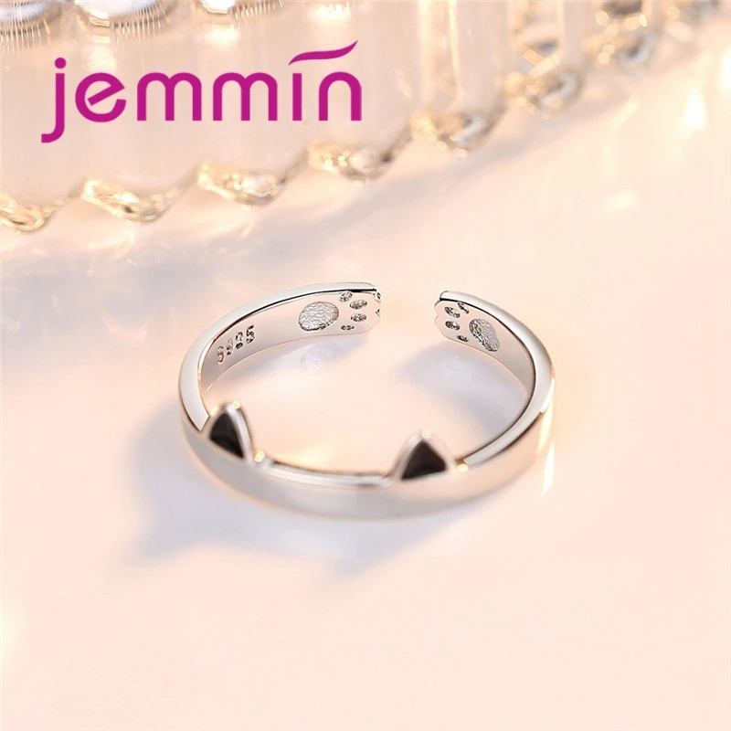 Exquisite Lovely Cat 925 Sterling Silver Needle Animal Opan Finger Rings for Women Fashion Jewelry Best Lovly Gift |