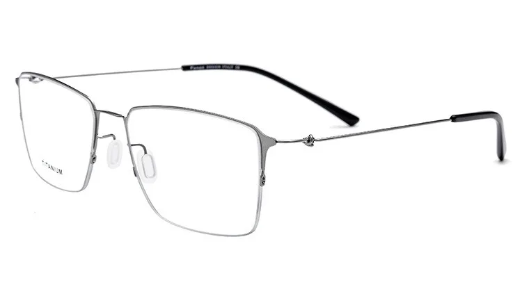 C3. Grey Frame Электрическая оправа из титанового сплава для оптических очков, мужские ультралегкие квадратные очки для близорукости по рецепту, мужские полубезвинтовые очки - Цвет оправы: C3. Grey Frame