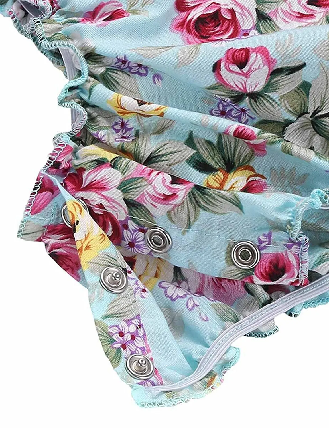 Oklady/комбинезон с цветочным принтом и оборками для маленьких девочек летняя