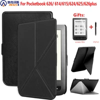 pu leather case for pocketbook 626 614 plus 615 624 625 protective cover for pocketbook touch lux 3 ruby red 6 ereader