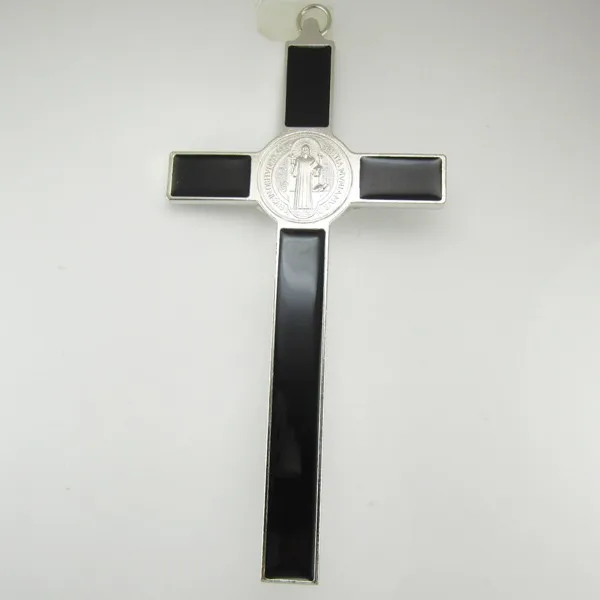 Черная эмаль 8 дюймов Святого Бенедикта крест большая стена | Украшения и