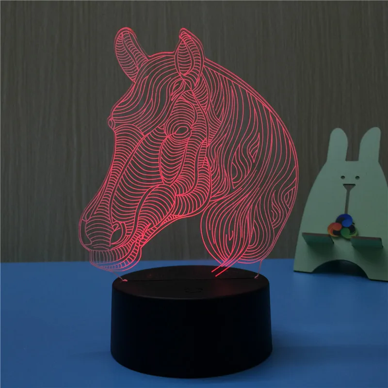 Hot Sale Led Light Usb 3D Horse's Head Lamp | Лампы и освещение