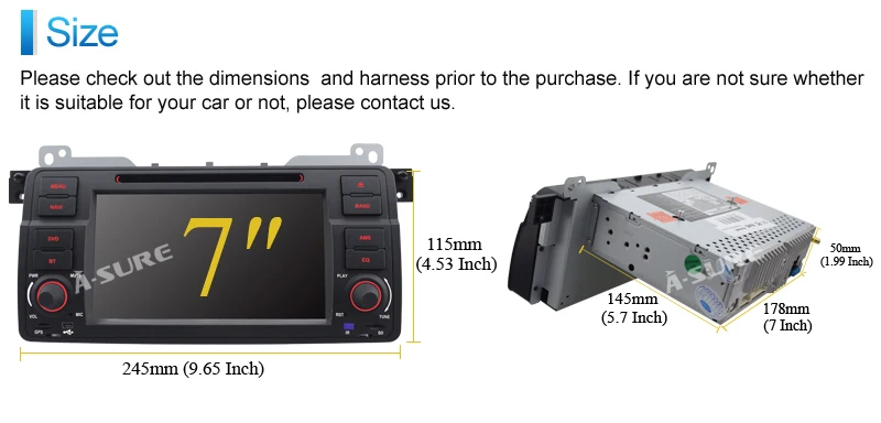 A-Sure SAT NAV Auto Radio Navigation DVD GPS For BMW 3 Series E46 318 320d 325 Rover 75 MG ZT In-Car Stereo BT | Автомобили и