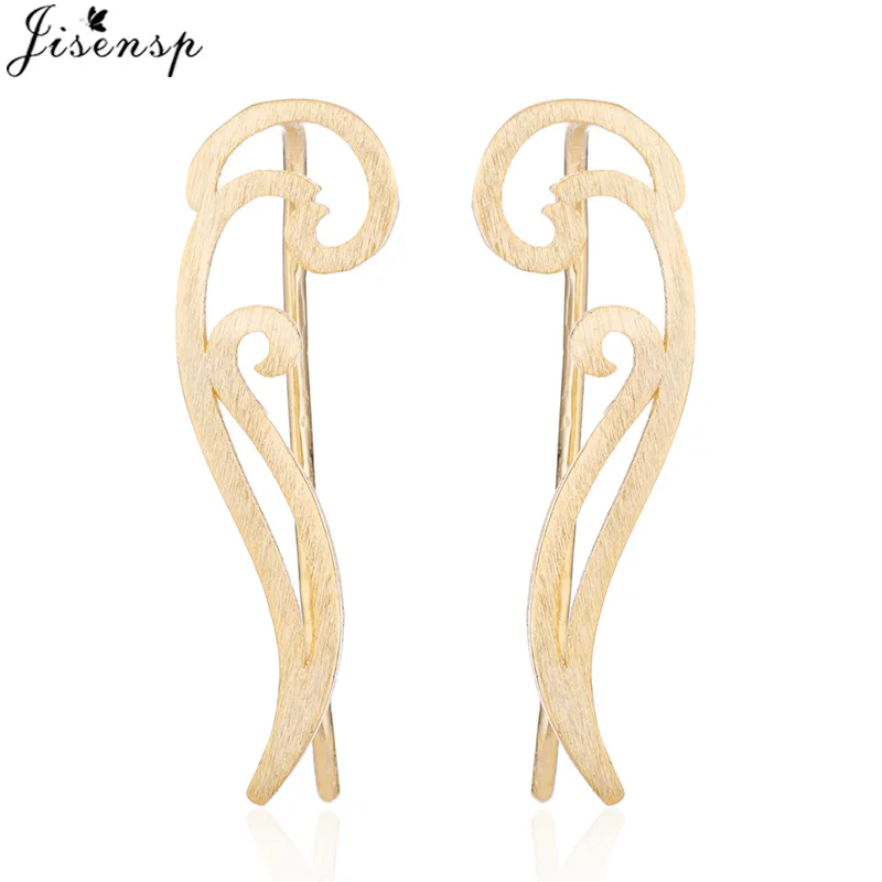 gold earings Jisensp модные геометрические волны ушные альпинисты для женщин ушные гусеничные серьги-гвоздики богемные милые серьги для девочек Brincos подарок - Окраска металла: gold earings