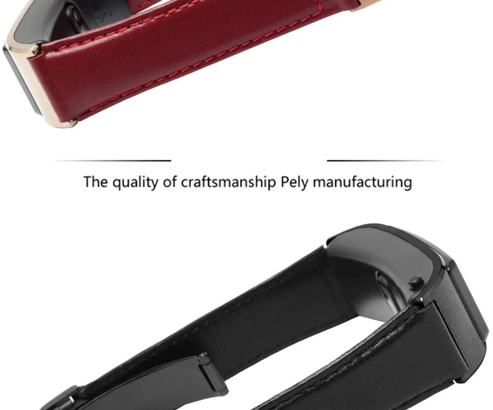 Soft calf leather strap striped watch band for HUAWEI B5 smart Bracelet replacement wrist strap