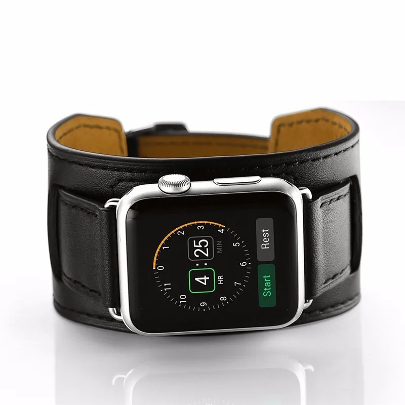 Браслет-манжета из натуральной кожи ремешок для apple watch hermes 4 44 мм 40 мм iwatch band 4 наручный ремешок металлическая классическая пряжка