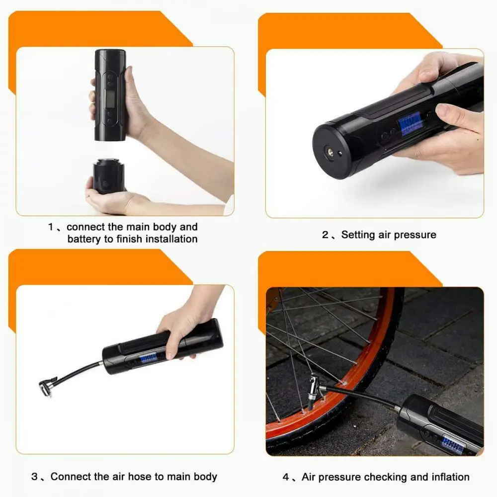 12v Портативный воздушный компрессорныц насос велосипед Перезаряжаемые шин Беспроводной компактный инфлятор