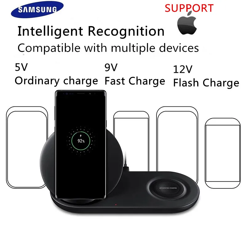 100% натуральная samsung Беспроводной Зарядное устройство Duo Док Двойной EP-N6100TBCGCN
