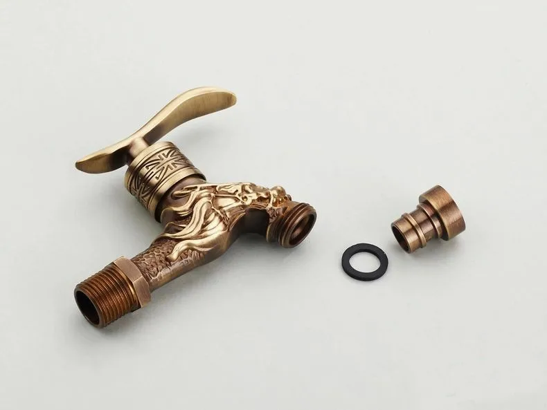 Бесплатная доставка Новый дизайн дракон Античная стиральная машина кран с одной