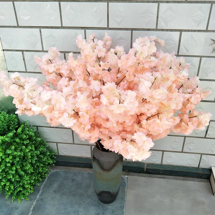 Artificial Cherry Blossom Flowers Big Smulation Plant Flower for Home Party Wedding Hotel Table Decoration Silk | Дом и сад