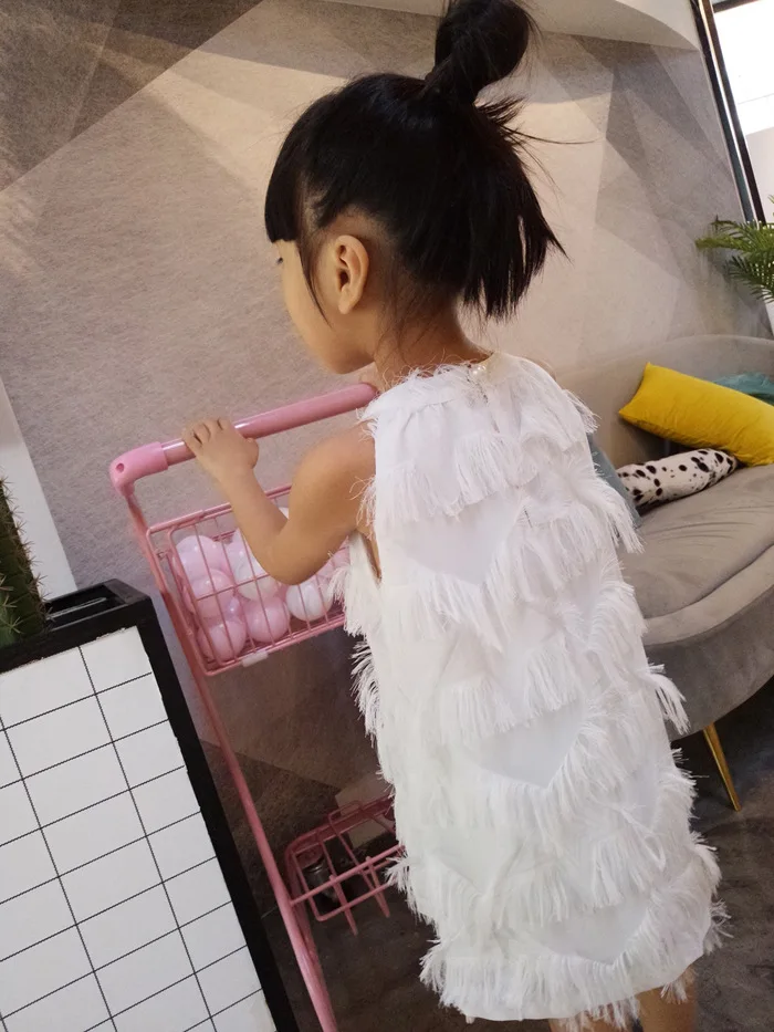 Платья для мамы и дочки Летнее платье без рукавов с бахромой Мама я Семейные