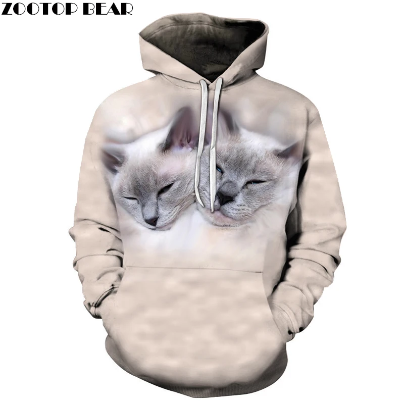 

Толстовка с 3D-принтом кошки, пуловер, свитшоты, уличная одежда в стиле Харадзюку для мужчин и женщин, пальто на осень и зиму, Прямая поставка, ...