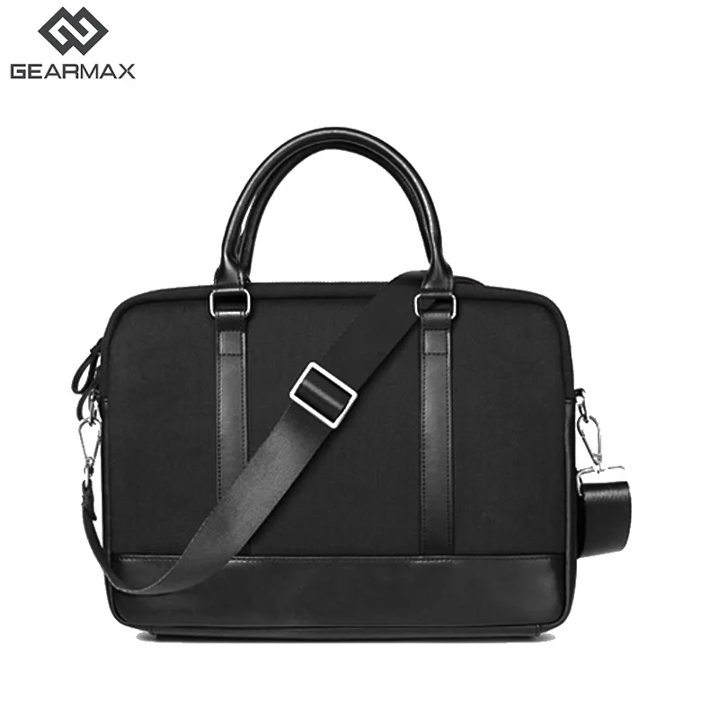 14 Inch Men Laptop Messenger Bags Black Genuine Leather Notebook Bag Wool Felt Business Briefcase Zipper Shoulder | Компьютеры и офис
