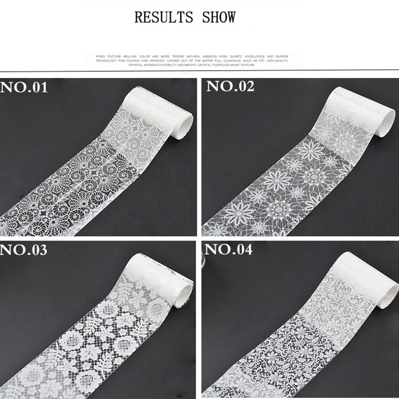 2016 белые кружева звезда Стикеры ногтей печати блестящей гладкой разноцветными