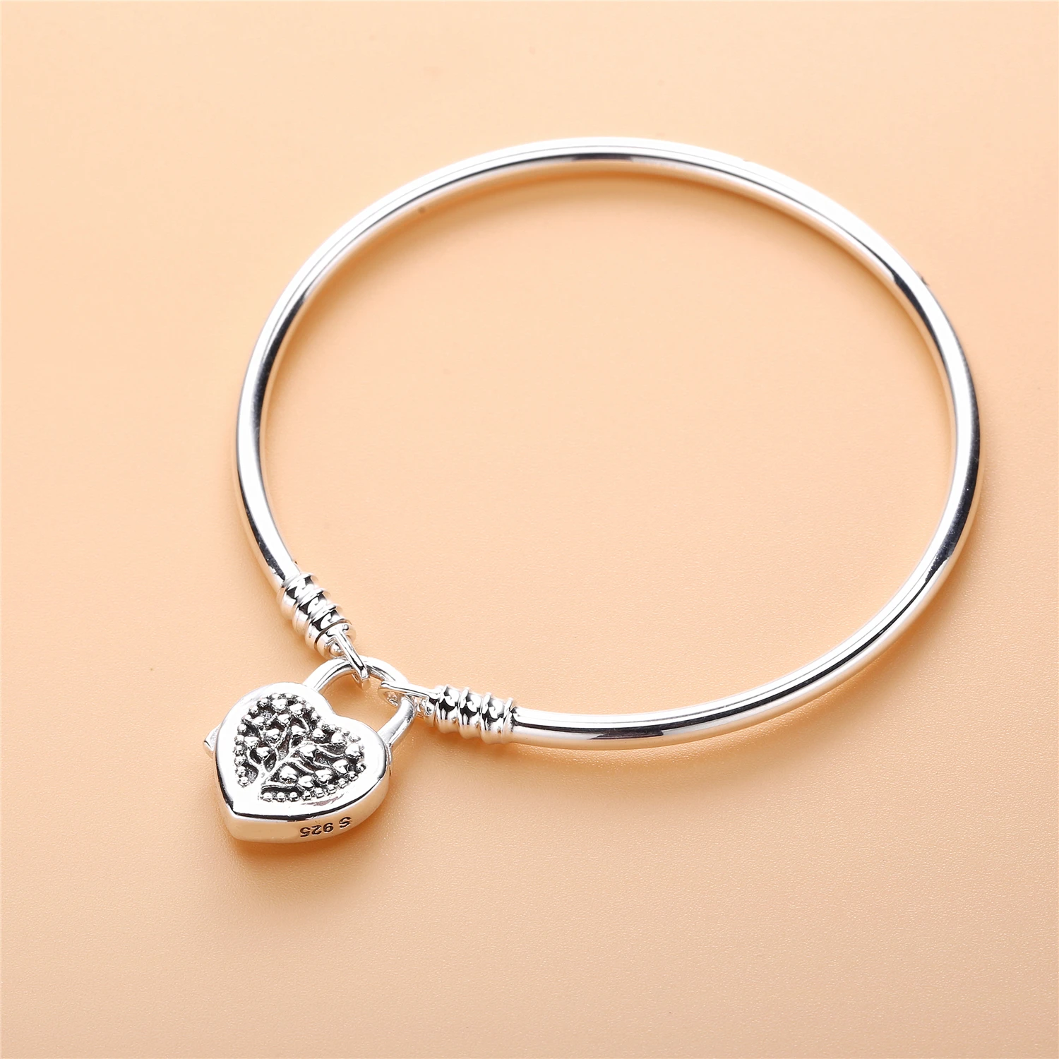 

Ajax 925 Sterling Sliver Love Lock Type Bracelet Fit Women Charm Beads