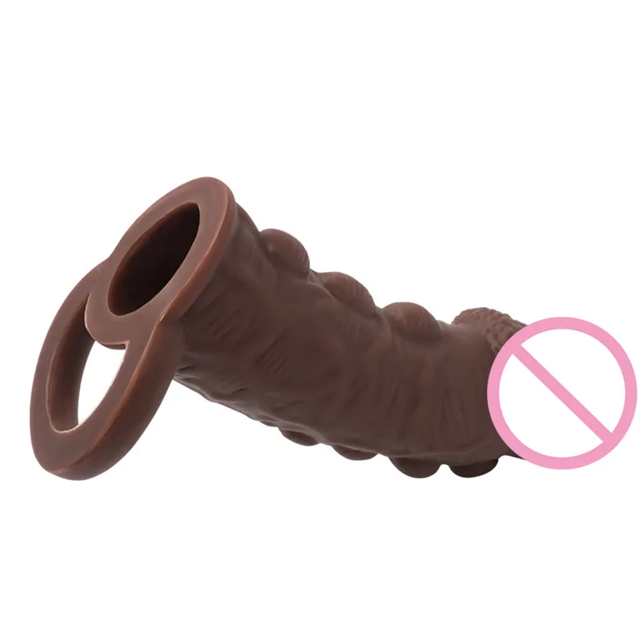 Силиконовые пенис Extender рукав и презерватив многократного использования. петух