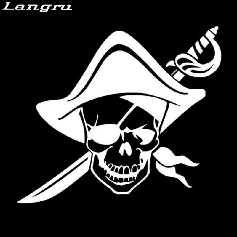 Langru Personalized Pirate Skull Car Stying Stickers Stylish Motorcycle Vinyl Decals Accessories Decorative Jdm | Автомобили и