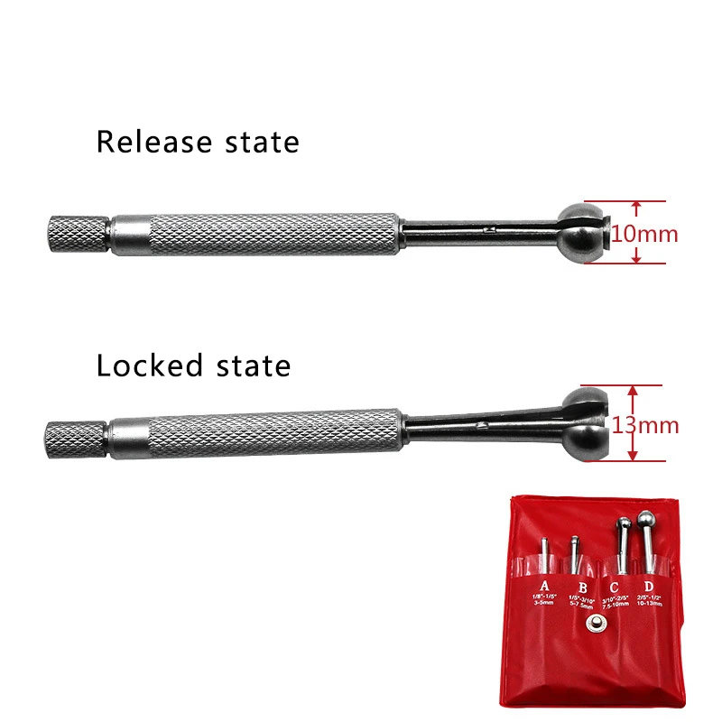 Hot 4pc Adjustable Steel Telescopic Gage Gauge Set Square Head Inner Diameter Round Small Hole 3-13mm | Инструменты