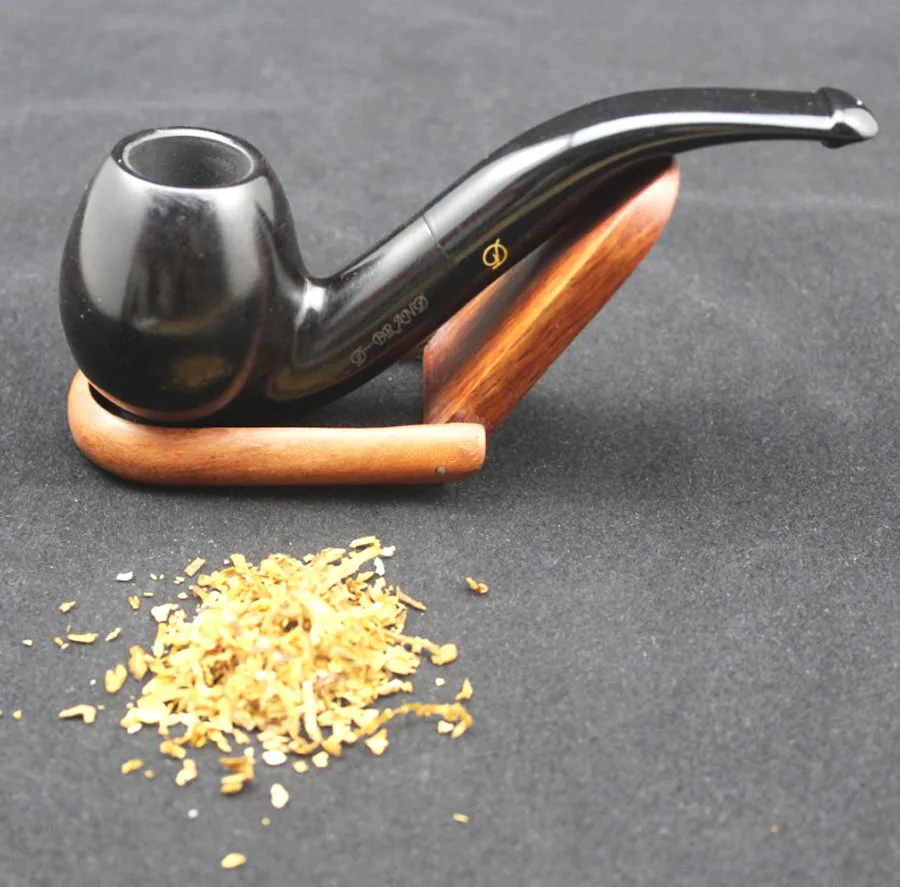 

16 Tools Nature Handmade Ebony Wood Round Smoke Tobacco Smoking Pipe Wooden Pipe + Pouch + Holder + 10pcs 9mm Pipe Filters #538h