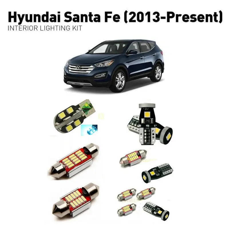 Светодиодные внутренние фонари для hyundai santa fe 2013+ 10 шт. Светодиодные Автомобильные фары комплект освещения автомобильные лампы Canbus
