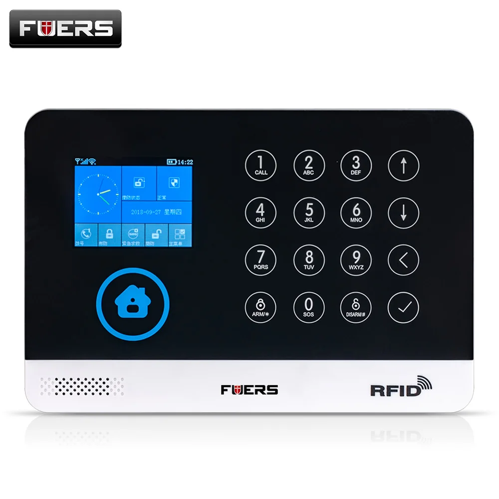 FUERS новинка WG11 433 МГц Беспроводная GSM домашняя сигнализация ЖК-дисплей сенсорный