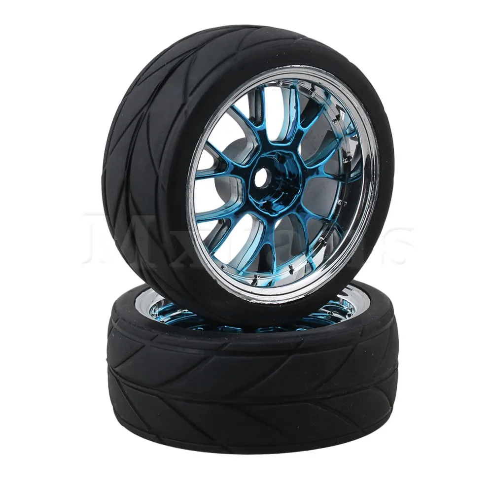 Mxfans 1:10 On-road Racing Car Blue Y-образная ступица колесный обод стрелка зернистая шина
