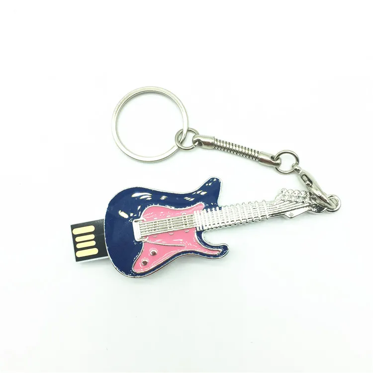 USB флеш накопитель в форме гитары 8 ГБ 16 32 диск симпатичный музыкальный с цепочкой