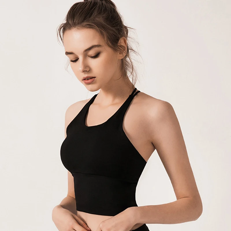 SALSPOR Модные женские спортивные бюстгальтеры для йоги с перекрестными ремешками