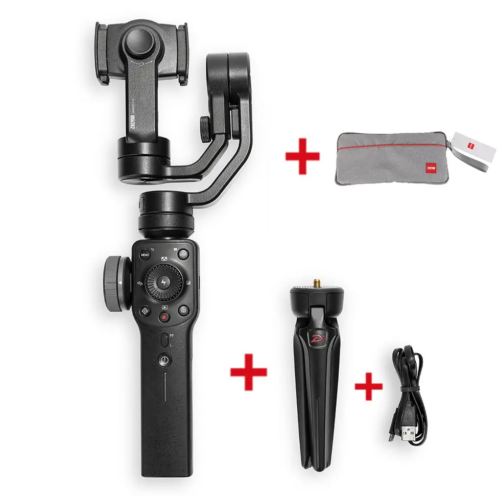 Smooth4-Black-Bag ZHIYUN Smooth 4 Q карданный 3-осевой w/фокус Pull& Zoom Ручной Стабилизатор для телефона, для iPhone XS XR X смартфон samsung S8 - Цвет: Smooth4-Black-Bag