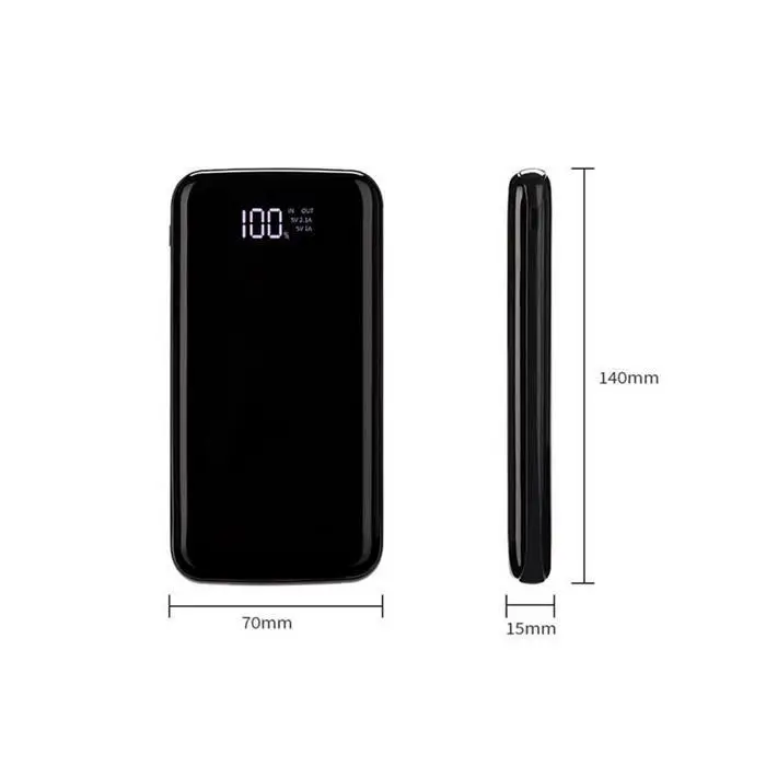 Dual USB 10000 мАч Зарядное устройство для i Phone X XS MAX XR 8 Slim Poverbank портативное Внешнее