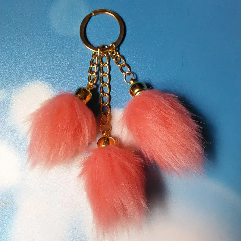 12 видов цветов из искусственного лисьего меха KeyChainsCylindrical дизайн в виде хвоста