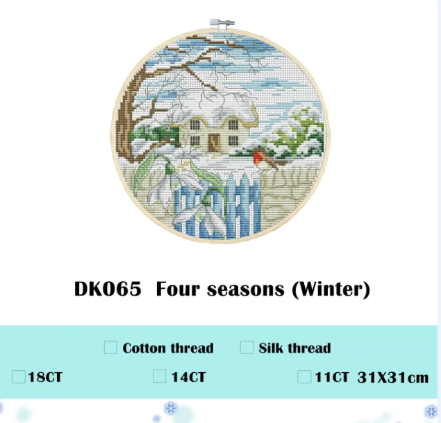Four seasons Winter Четыре сезона(весна) Набор для вышивки крестом aida 14ct 11ct граф печать холсты стежков вышивка DIY рукоделие ручной работы - Цвет: Four seasons Winter