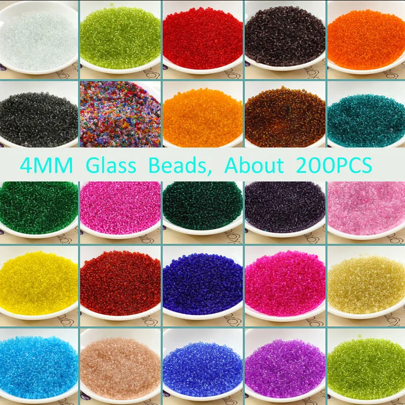 Бесплатная доставка 200 шт 4 мм чешские бусины прозрачные муранское стекло для