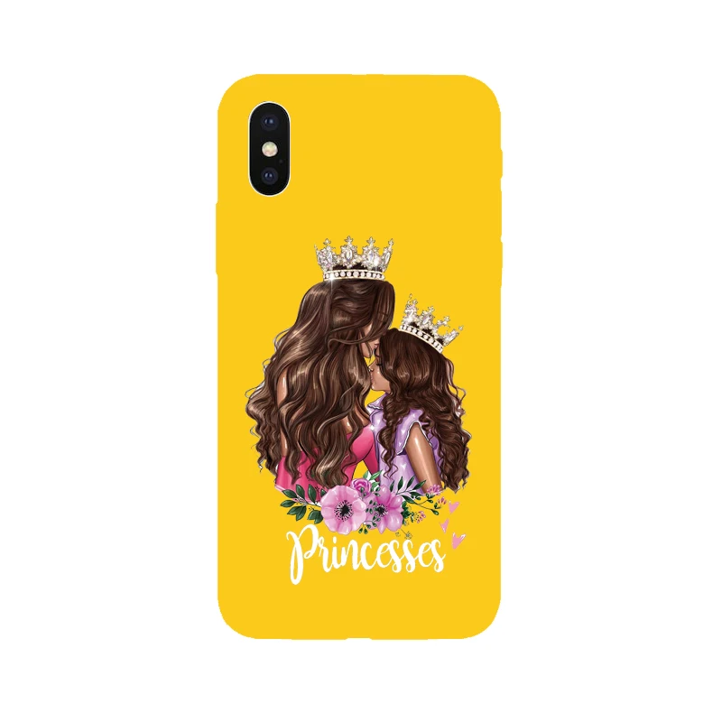 For iPhone 5 5s SE 7 8 6 6s Plus 10 X XS Max XR Coque Fundas Princess Queen Mother Baby girl Case Used in Apple phones |