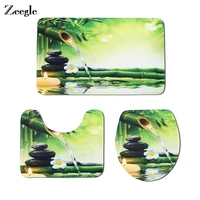 Bathroom Bath Mat Set Anti-Slip Carpet Rugs for Bathroom Doormat Microfiber Toilet Seat Mat Bath Mat Flannel Toilet Floor Mats