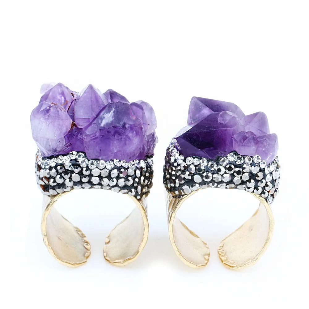 HanKun популярное кольцо с натуральной бриллиантовой друзой из циркония | Украшения