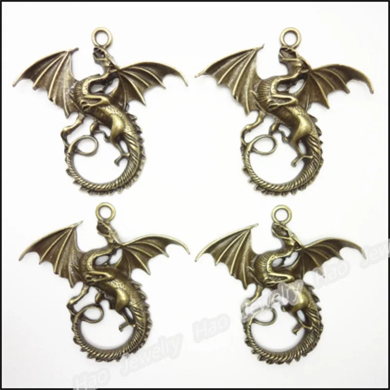 2017 10 шт. 46 мм соединители в виде античного дракона из древней бронзы для ювелирных