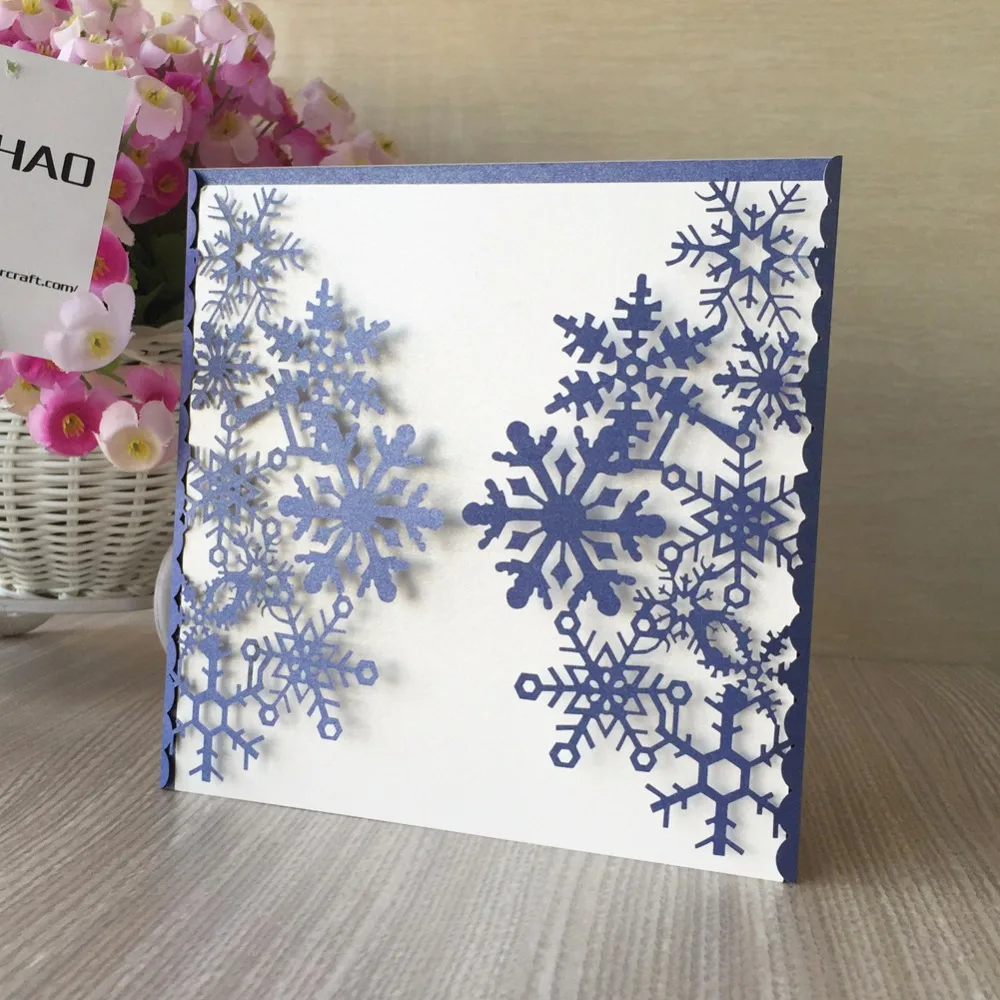 25 шт. открытая бумажная открытка со снежинками|greeting cards|christmas greeting cardschristmas greetings |